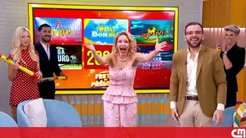 Prémio de 3 mil euros ganho por espectadora é celebrado em estúdio