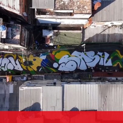 Arte urbana invade Rocinha para celebrar o Mundial de Futebol