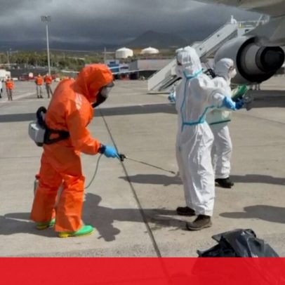 Imagens mostram retirada de passageiros de cruzeiro afetado por hantavírus