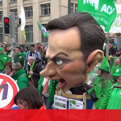 Milhares de trabalhadores protestam contra reformas fiscais em Bruxelas