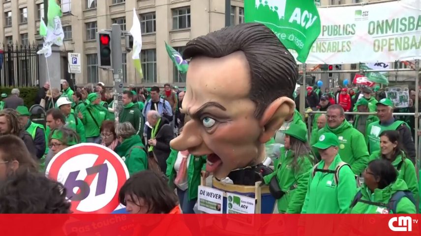 Milhares de trabalhadores protestam contra reformas fiscais em Bruxelas