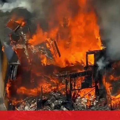 Incêndio de grandes dimensões consome habitação em New Jersey, imagens aéreas