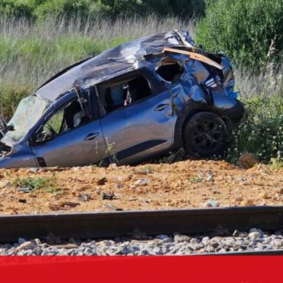 Carro abalroado por comboio em Portimão, vítima mortal e quatro feridos