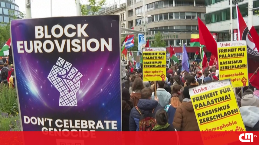 Protesto em Viena contra participação de Israel na Eurovisão reúne centenas