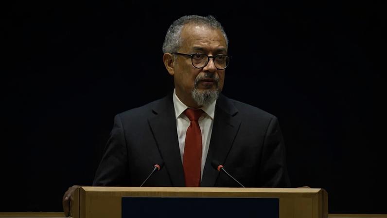 Imagem do diretor-geral do OMS, Tedros Adhanom Ghebreyesus.
