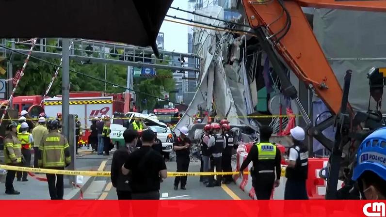 Imagens mostram o local do colapso da ponte na Coreia do Sul, com três mortos
