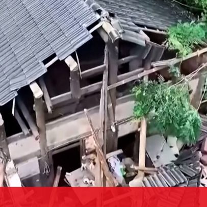 Imagens aéreas mostram consequências após deslizamentos de terra no sul da China