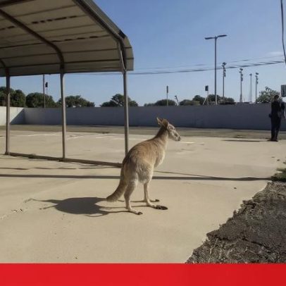 Canguru solto no Texas é capturado pela polícia