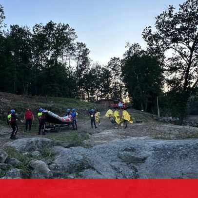 Família surpreendida pela subida do caudal do rio Cávado em Braga