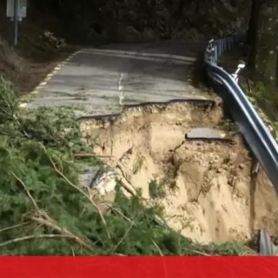 Estrada em Manteigas engolida pela tempestade Kristin continua sem solução
