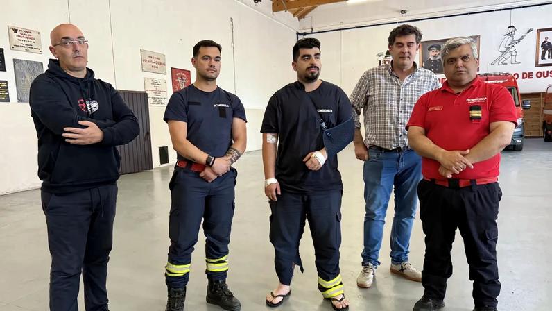 Bombeiros que sofreram acidente junto ao comandante da corporação