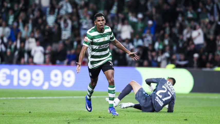 Luís Guilherme a comemorar golo frente ao V. Guimarães