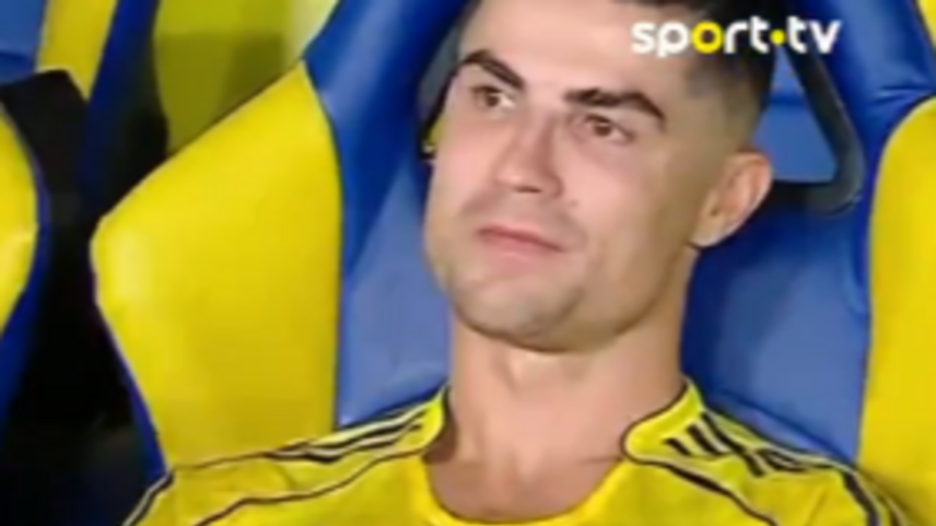 Cristiano Ronaldo reage a golo sofrido pelo Al Nassr aos 12 segundos do final