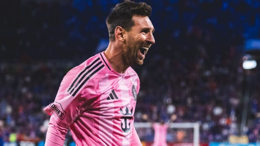 Messi celebra golo na vitória do Inter Miami contra o Cincinnati