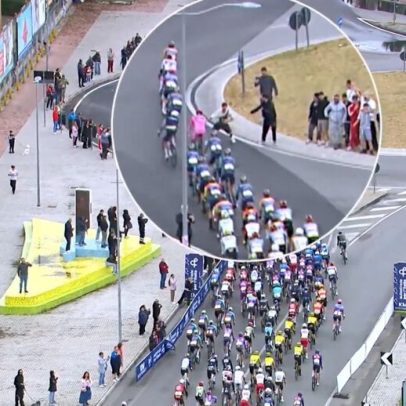 Homem alterado tenta assustar ciclistas do Giro e quase causa acidente
