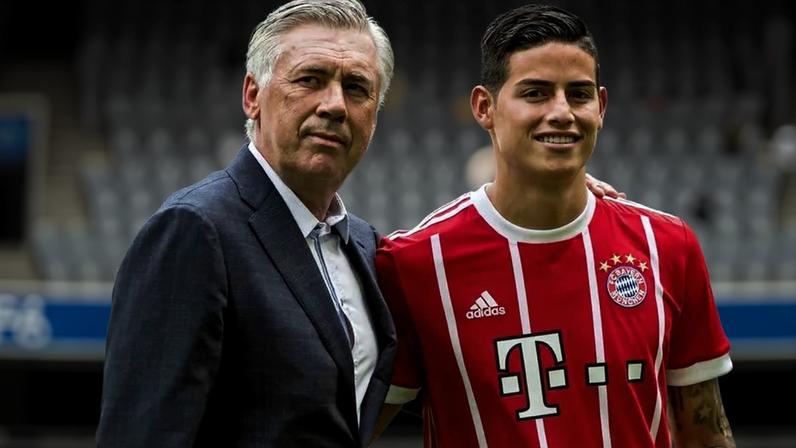 James Rodríguez com Ancelotti