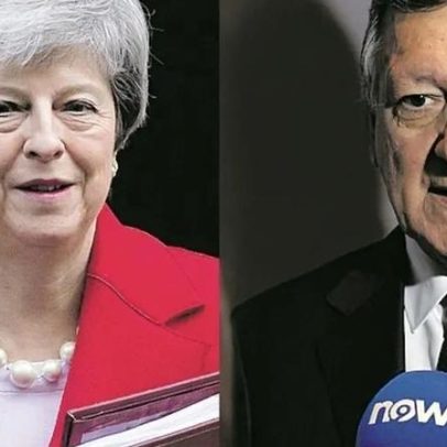 Theresa May e Barroso na conferência NOW
