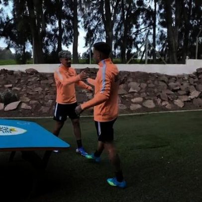 Maxi Araújo e Zalazar formam dupla no teqball com 20 golos e 20 assistências