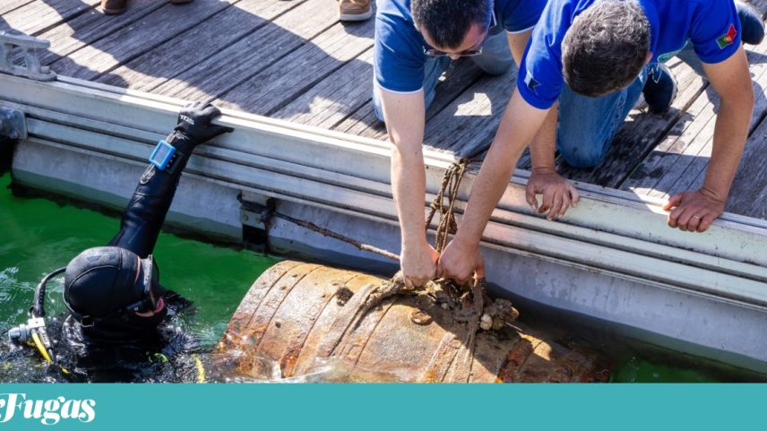 É o primeiro estágio de vinho em barrica submersa feito em Portugal