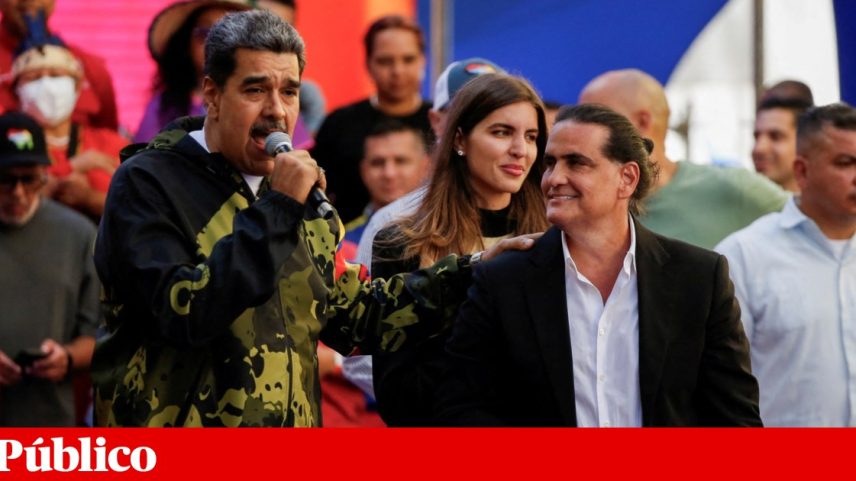 Nicolás Maduro e Alex Saab num evento em Caracas, Venezuela, a 23 de Janeiro de 2024