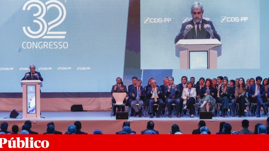 Nuno Melo, reeleito presidente do CDS-PP, no encerramento do 32.º Congresso do partido