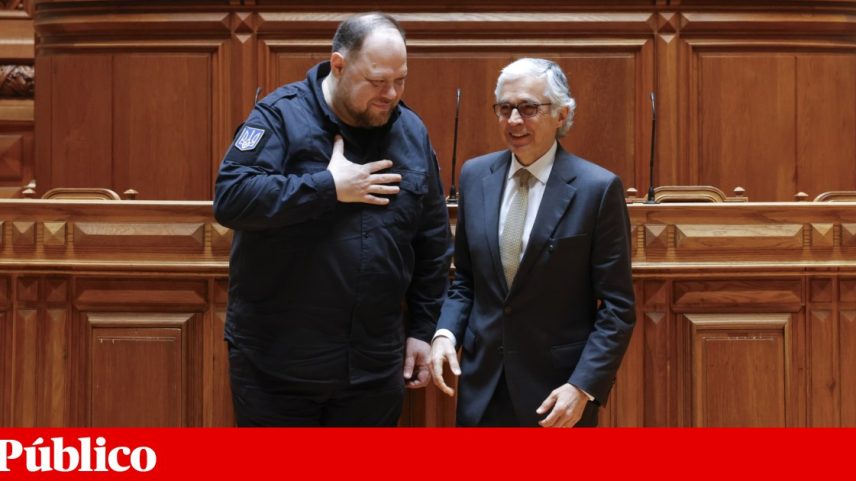 Presidente do Parlamento ucraniano, Ruslan Stefanchuk, foi recebido por Aguiar-Branco e pelos representantes de todos os partidos à excepção do PCP