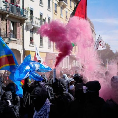 Confrontos entre manifestantes e polícia em Genebra antes do G7
