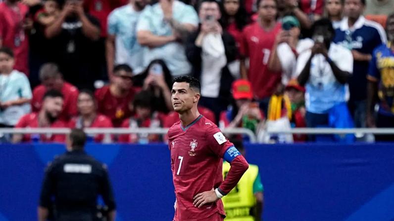 Cristiano Ronaldo, de Portugal, reage no final do jogo do Grupo K do Mundial de futebol entre Portugal e o Congo, em Houston, quarta-feira, 17 de junho de 2026