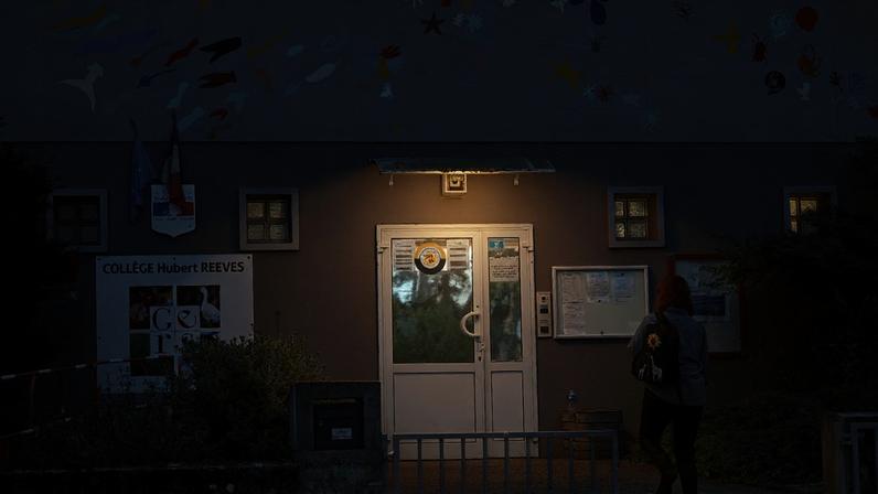 Vê-se em Fleurance, no sudoeste de França, a escola básica frequentada por Lyhanna, de 11 anos, desaparecida, na sexta-feira, 5 de junho