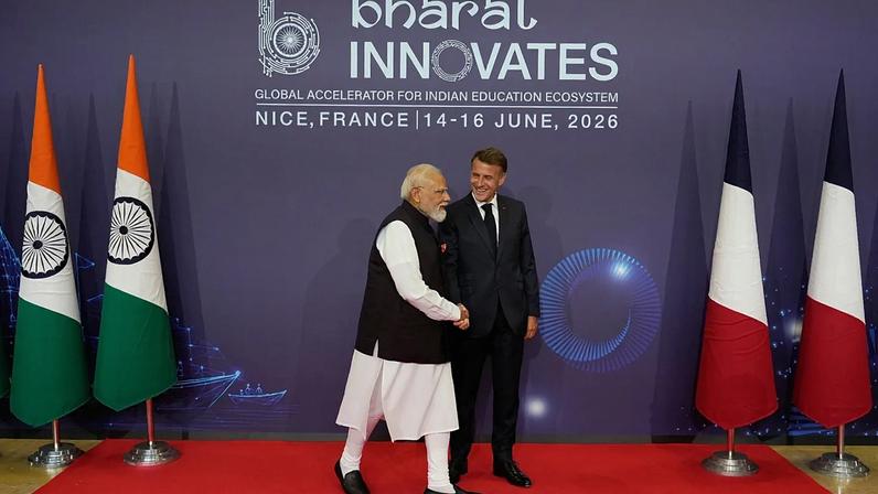 Macron e Modi reúnem-se em Nice para o Bharat Innovates expo tecnológica indiana