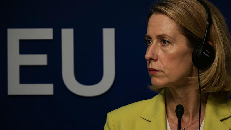 Alta representante da UE para a política externa, Kaja Kallas fala aos jornalistas durante reunião informal de Defesa em Nicósia, Chipre, segunda‑feira, 8 de junho de 2026.