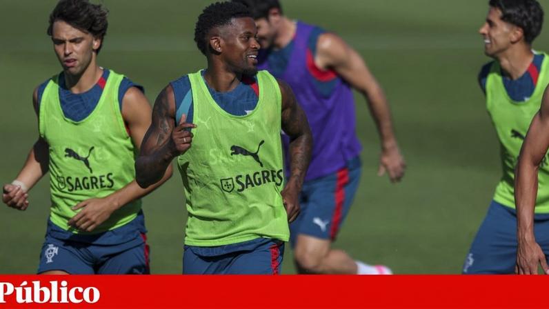 Nélson Semedo no treino da selecção de Portugal
