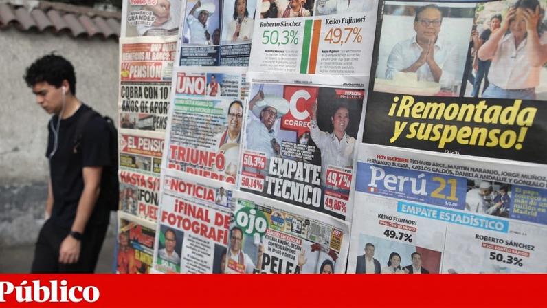Jornais peruanos fizeram manchetes com "empate técnico" entre os dois candidatos