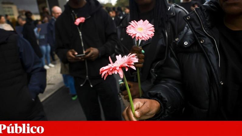Manifestação promovida pelo movimento Vida Justa, em Outubro de 2024, contra a violência policial e reclamar justiça pela morte de Odair Moniz