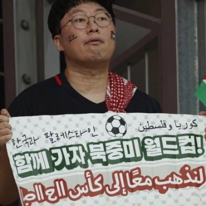 Vídeo mostra bandeira Palestina entre adeptos sul-coreanos; é de jogo