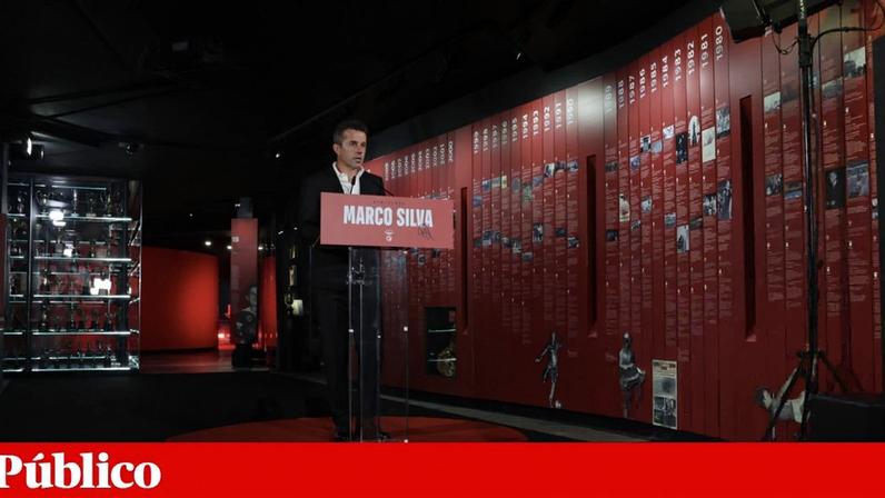Marco Silva no Museu Cosme Damião, no dia da apresentação como treinador do Benfica