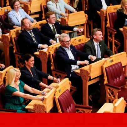 Remada ancestral viking chega ao parlamento norueguês