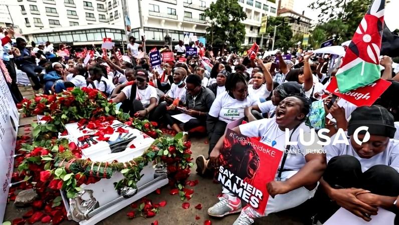 Centenas de pessoas protestam em Nairobi contra assassínios de mulheres e crianças