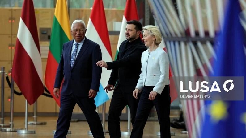 UE/Cimeira: Von der Leyen quer avançar negociações de adesão da Ucrânia no verão