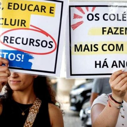 Mais de 50 em protesto por verbas para colégios de ensino especial