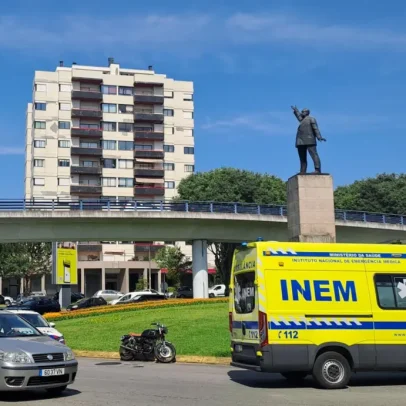 Motociclista ferido após colisão com carro em Braga
