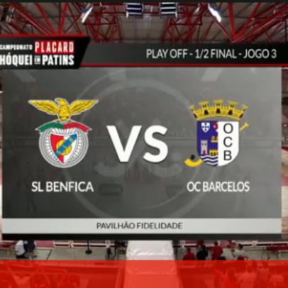 Transmissão em direto do Benfica-OC Barcelos em hóquei em patins
