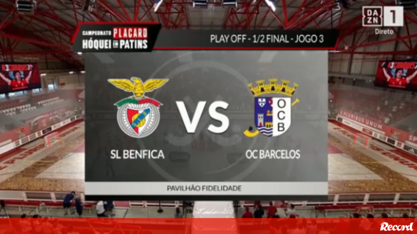 Transmissão em direto do Benfica-OC Barcelos em hóquei em patins