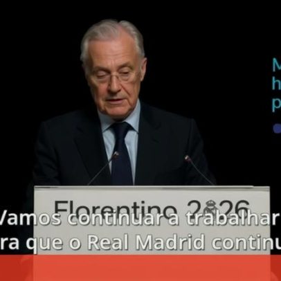 Florentino elogia Mourinho no discurso e pede palmas à plateia
