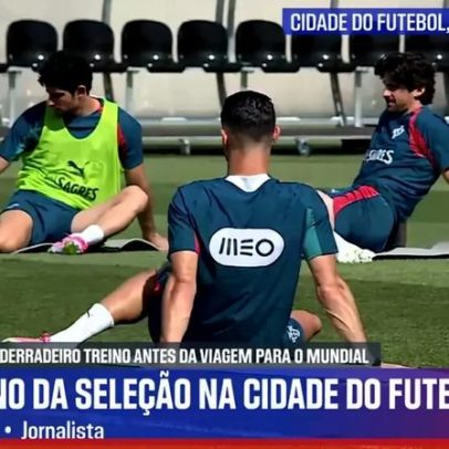 Imagens do último treino da Seleção em Portugal antes da viagem aos EUA