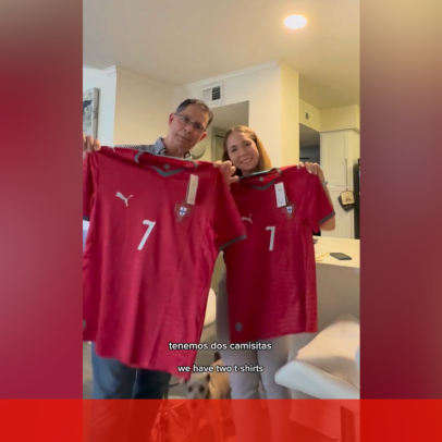 Venezuelano realiza sonho de ver a Seleção ao vivo e a filha faz surpresa