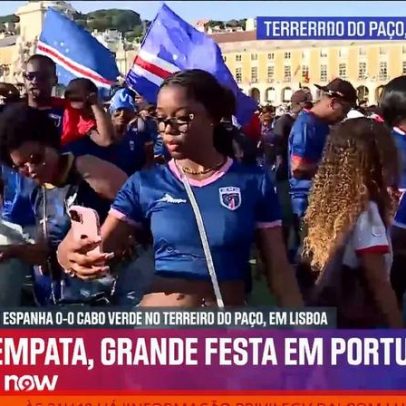 Cabo Verde empata com Espanha e festa ocorre no Terreiro do Paço