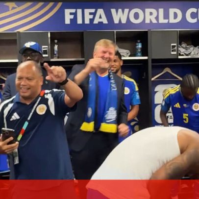 Festa no balneário de Curaçau após conquista do primeiro ponto nos Mundiais