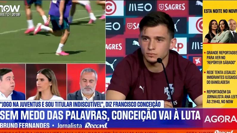 Bruno Fernandes: «Francisco Conceição está a bater no peito e com toda a propriedade»