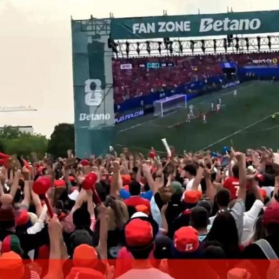Reação dos adeptos na Fan Zone Betano Gaia ao golo de Cristiano Ronaldo